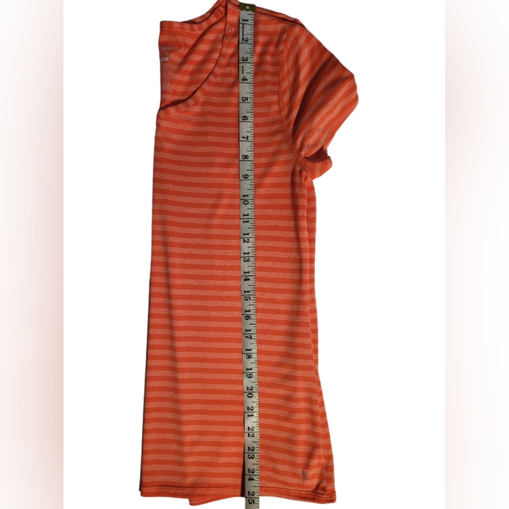 EUC! Danskin Now Orange Stripe V-neck Short sleeve Tee. Size M - Picture 6 of 6
